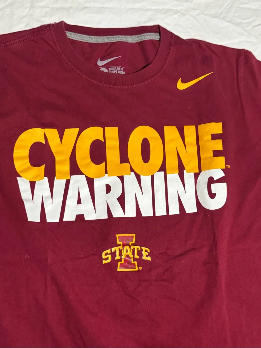 NIKE REGULAR FIT IOWA STATE CYCLONES SHORT-SLEEVE T SHIRT - RED MENS LARGE